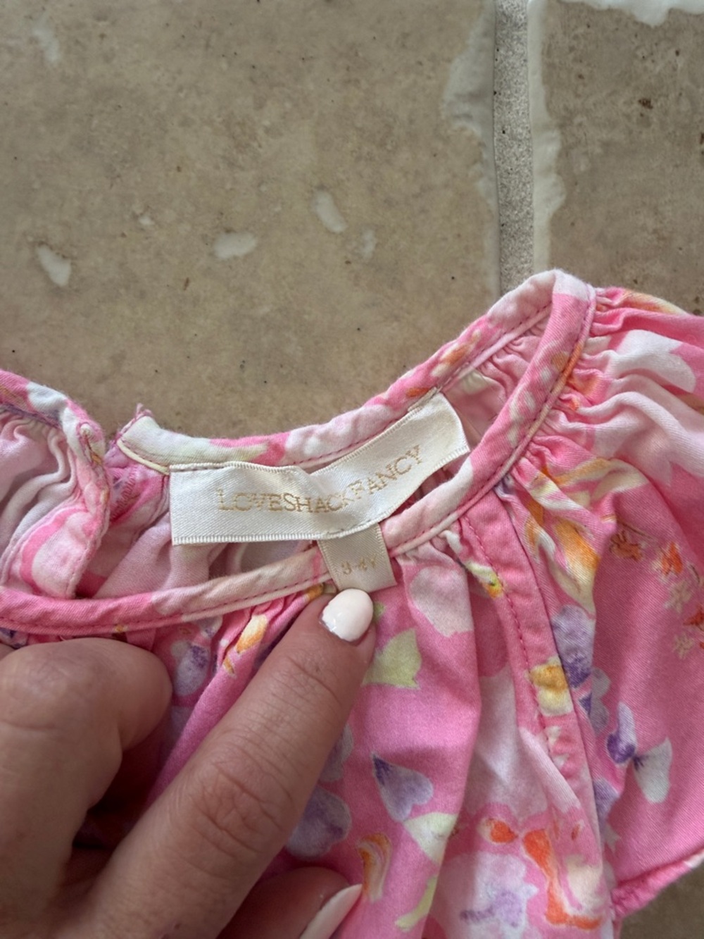 LoveShackFancy Kids Pink Floral Dress - Picture 2 of 3